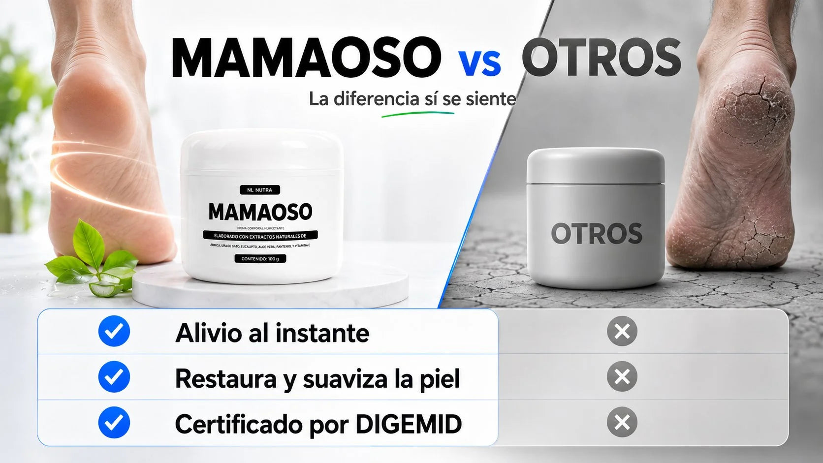 MAMAOSO: Especialista en aliviar tus pies y devolverte la tranquilidad.